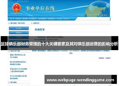 足球俱乐部财务管理的十大关键要素及其对俱乐部运营的影响分析