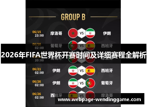 2026年FIFA世界杯开赛时间及详细赛程全解析